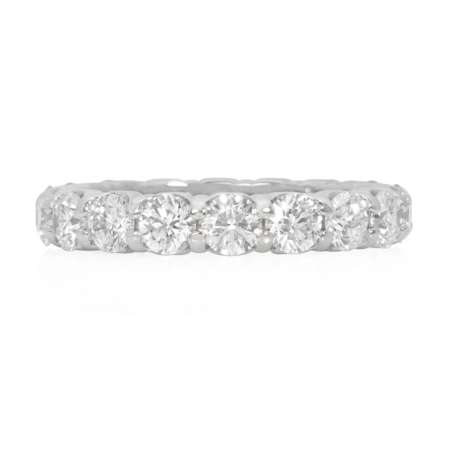 Round Diamond Eternity Band in 14k Gold, front view