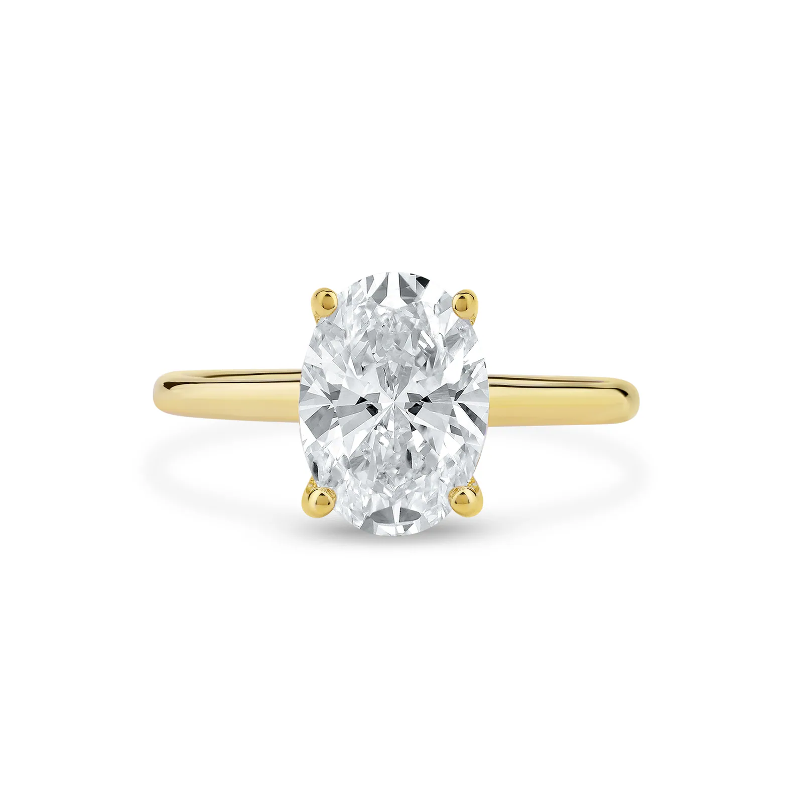 3ct Oval Solitaire Diamond Engagement Ring, front view