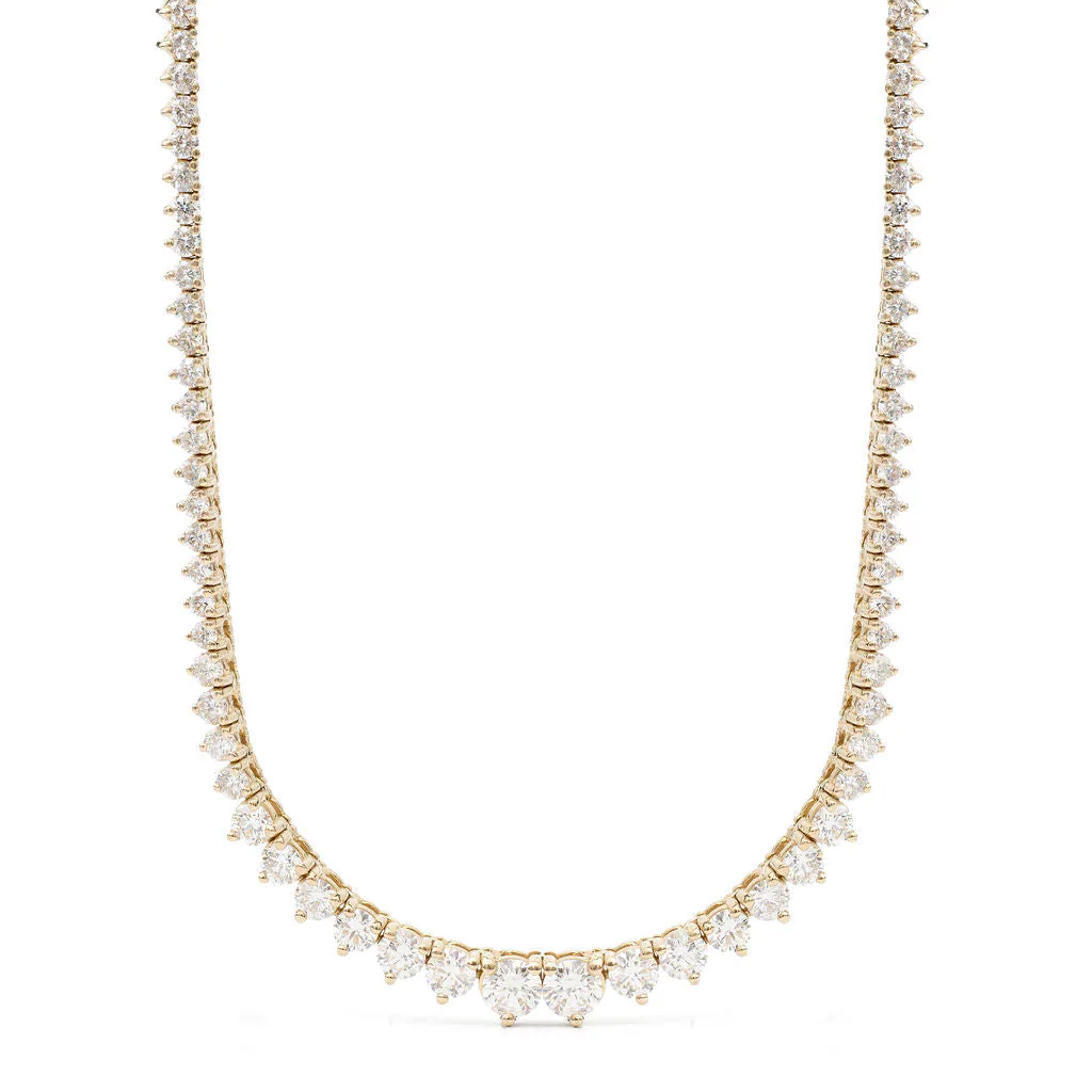 Signature Graduating Diamond Tennis Necklace in 14k Gold, front view