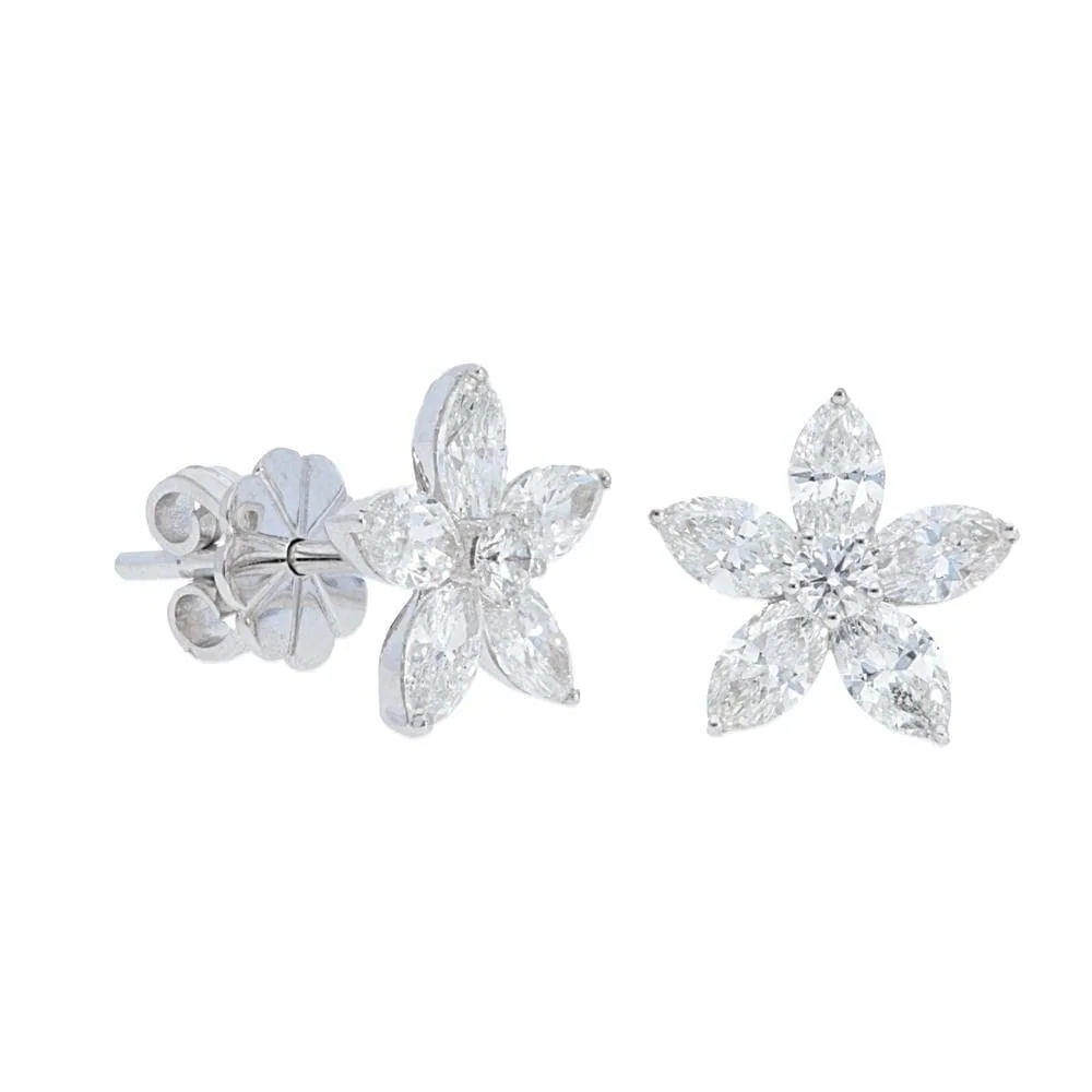 Blossom Marquise Diamond Studs, front view