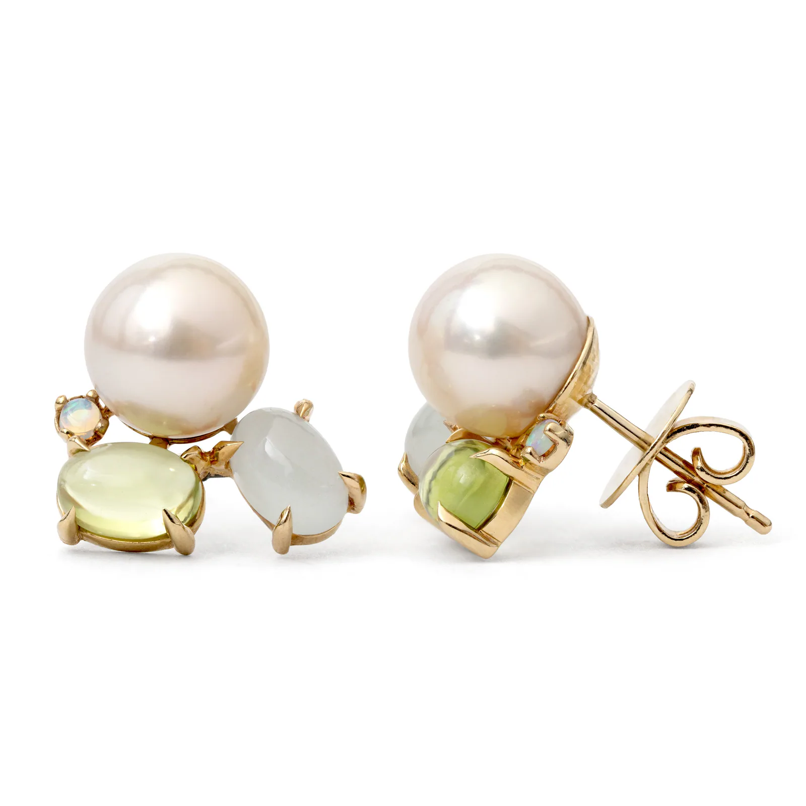 Origins Pearl & Gemstone Earrings in 14k Yellow Gold