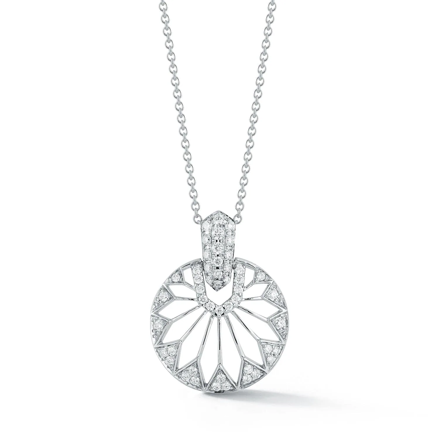 Gatsby Diamond Necklace in 14k Gold, front view