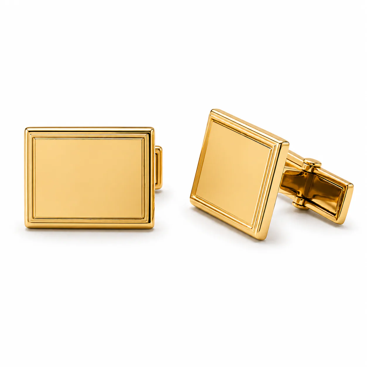 Custom Initial Cufflinks in Sterling Silver, front view