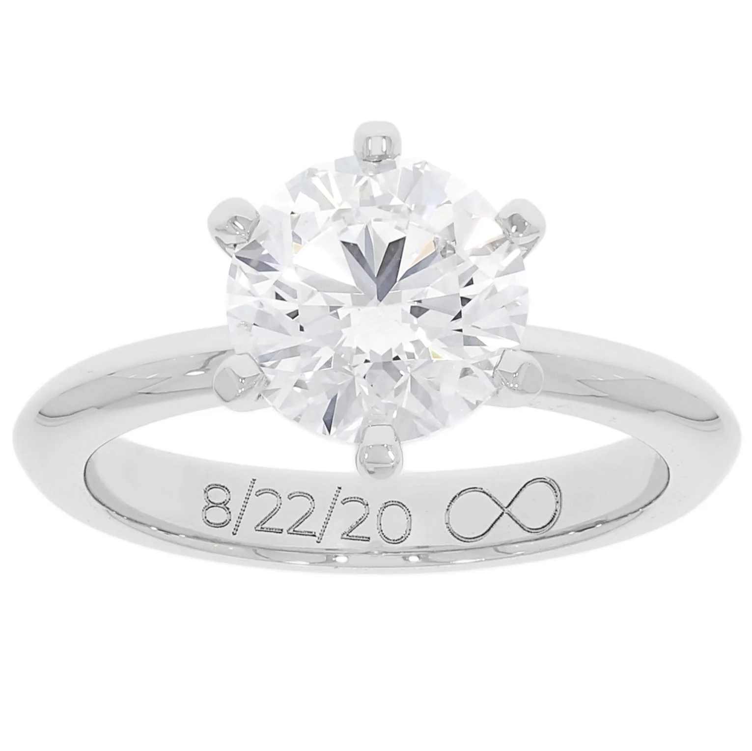 Six-Prong Diamond Engagement Ring in Platinum